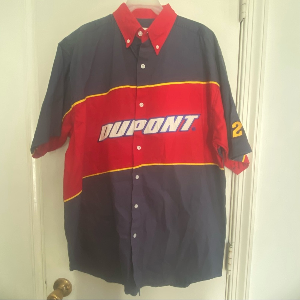 Dupont Men's Casual Button Down Shirt‎ - Red and Gray